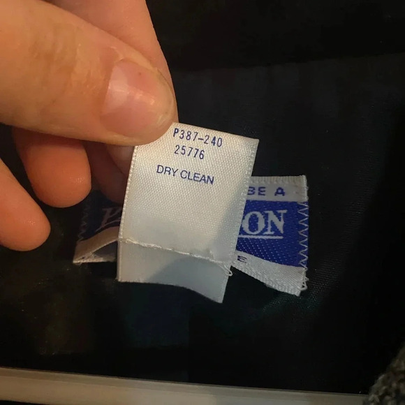 Vintage PENDLETON Black & Gray Wool Tweed Blazer‎ Velvet Collar & Buttons 10P - Picture 6 of 8